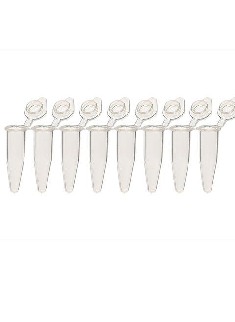 ProCycle™ SnapStrip 8-Strip Tubes with single easy cut connectors and individually attached Flat Caps, Clear, 120 x 8, 120 strips per unit