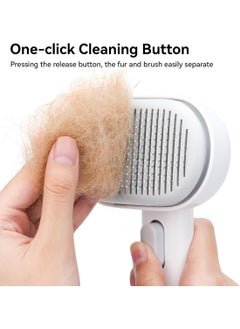 Meetion Cat Brush for Shedding and Grooming, Self Cleaning Slicker Brush for Short or Long Haired Cats, Pet Dog Hair Brush for Puppy Kitten Massage Removes Loose Undercoat, Mats, Tangled Hair, Shed Fur  - Image 3