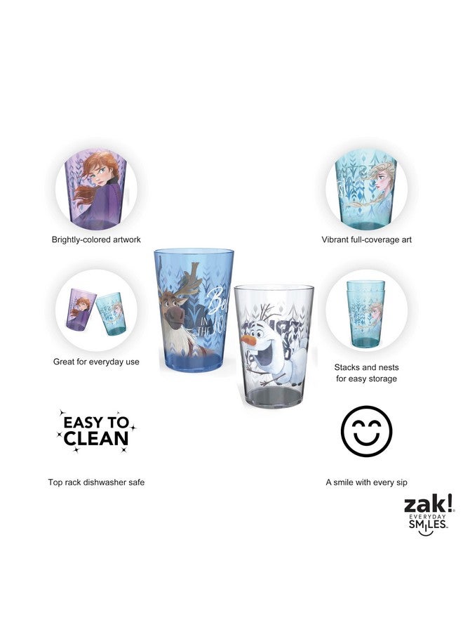 Zak Designs مجموعة أكواب زاك ديزاينز من ديزني فروزن 2 تتضمن أكواب بلاستيكية متينة، أدوات شرب ممتعة مثالية للأطفال، 4 قطع (14.5 أونصة، آنا وإلسا وأولاف) - Image 4