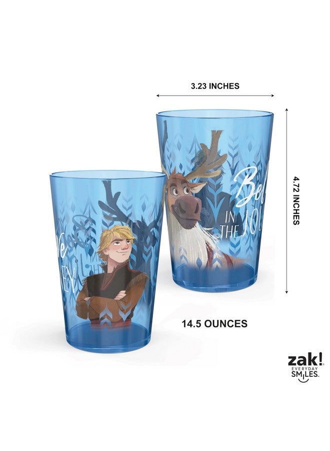 Zak Designs مجموعة أكواب زاك ديزاينز من ديزني فروزن 2 تتضمن أكواب بلاستيكية متينة، أدوات شرب ممتعة مثالية للأطفال، 4 قطع (14.5 أونصة، آنا وإلسا وأولاف) - Image 5