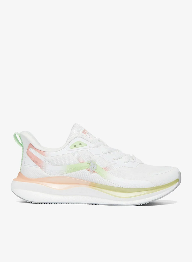 U.S. Polo Assn. Women's White Low-Top Limited Edition Ramadan Exclusive Sneakers – Luxe Shine, Effortless Elegance!