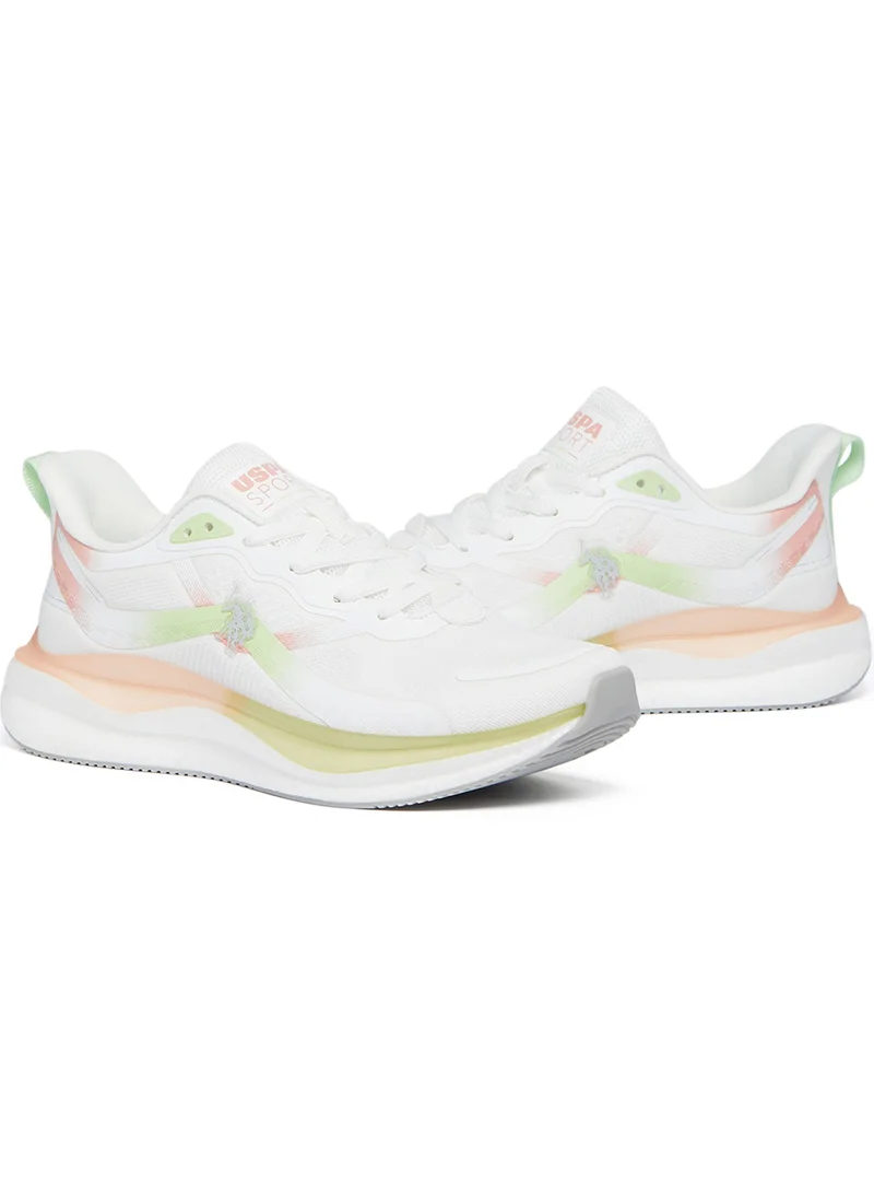 U.S. Polo Assn. Women's White Low-Top Limited Edition Ramadan Exclusive Sneakers – Luxe Shine, Effortless Elegance!