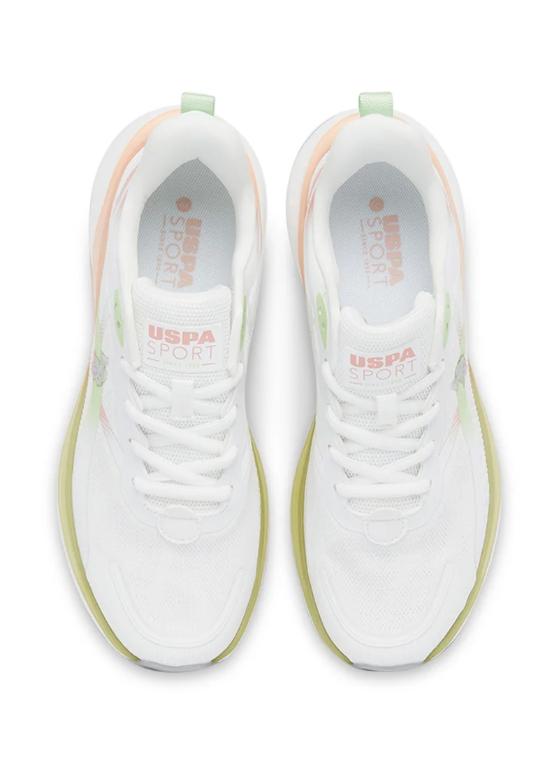 U.S. Polo Assn. Women's White Low-Top Limited Edition Ramadan Exclusive Sneakers – Luxe Shine, Effortless Elegance!