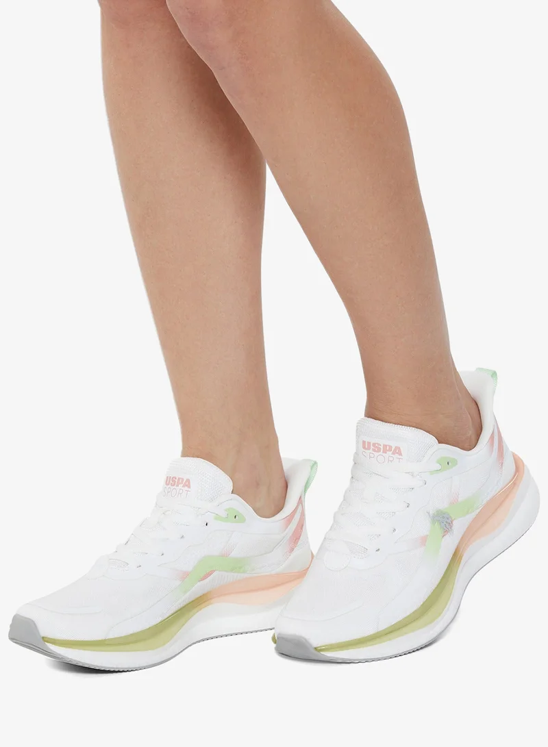 U.S. Polo Assn. White Women's White Low-Top Limited Edition Sneakers Shoes - Luxe Shine, Effortless Elegance! for Women | Best Price UAE