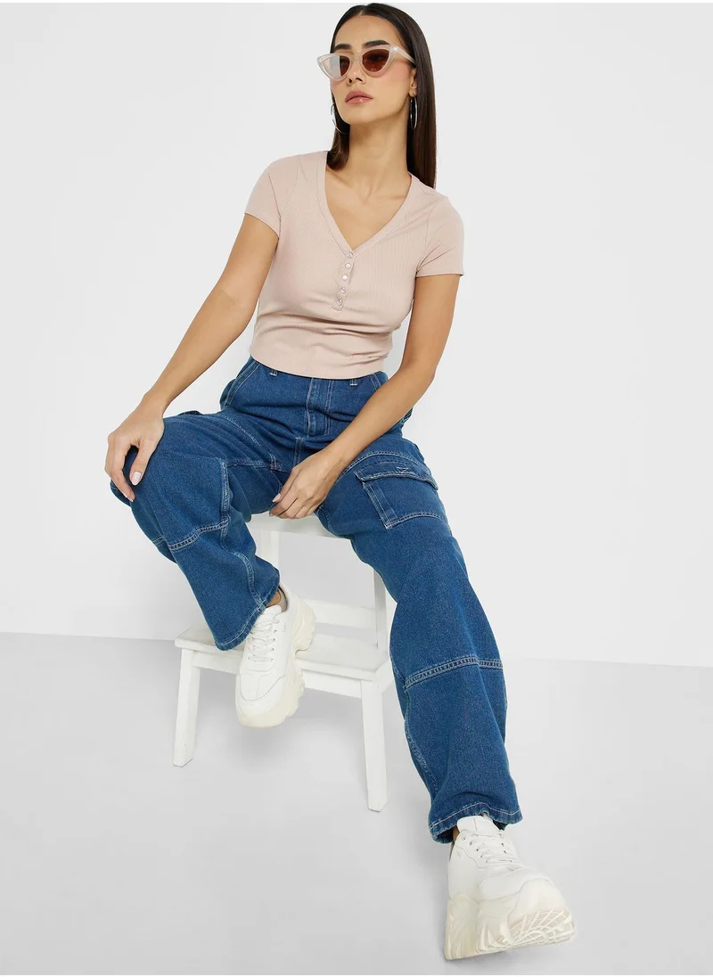 NEW LOOK Front Button Top