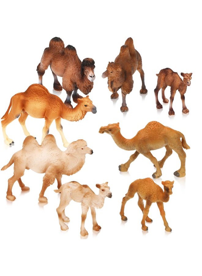 Supervitae 8 Pcs Large Plastic Camels Toys Plastic Figures Big Size Wild Arabian Camel Dromedary Toy Desert Stuffed Animals Figures with Humps Play for Home Diorama Decor - Image 1