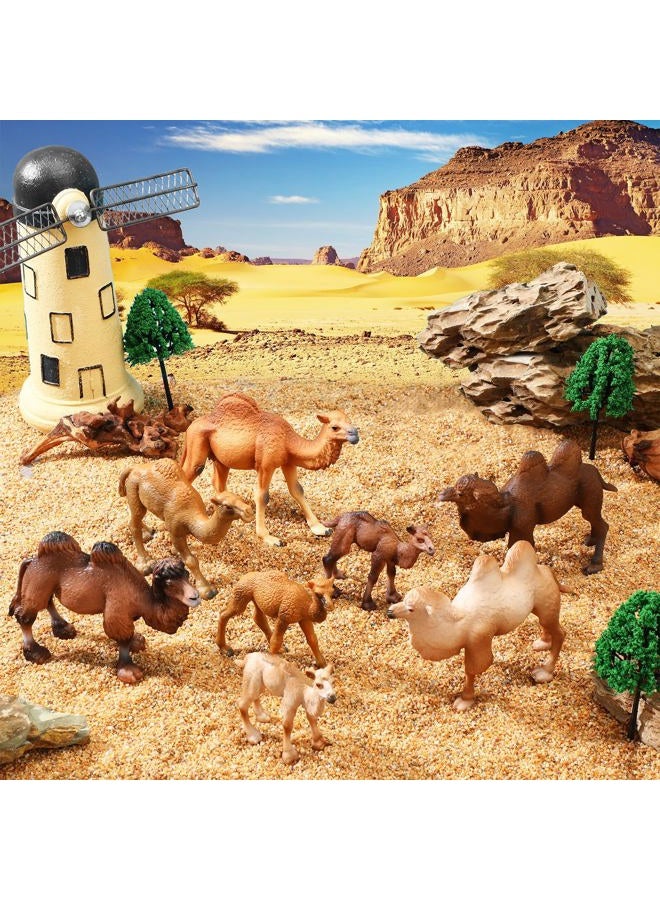 Supervitae 8 Pcs Large Plastic Camels Toys Plastic Figures Big Size Wild Arabian Camel Dromedary Toy Desert Stuffed Animals Figures with Humps Play for Home Diorama Decor - Image 5