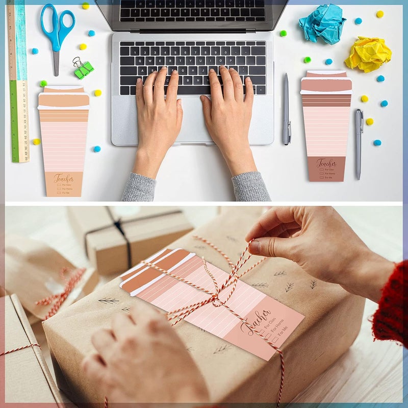 كلاراكو دفتر ملاحظات على شكل فنجان قهوة للمعلمين من كلاركو مع قلم، دفتر ملاحظات ليوم الممرضات، دفاتر ملاحظات للعطلات، دفتر ملاحظات للشتاء، قائمة التسوق، ملاحظات للمهام ليوم الممرضات، العمل والدراسة، أعياد الميلاد، يوم المعلم (8 مجموعات) - Image 5