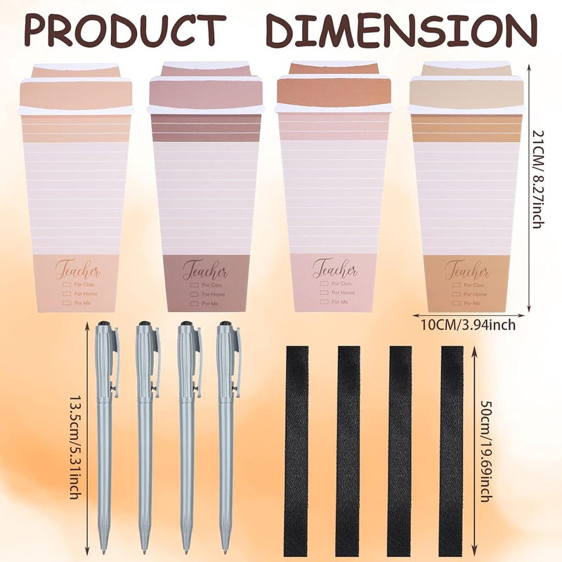 كلاراكو دفتر ملاحظات على شكل فنجان قهوة للمعلمين من كلاركو مع قلم، دفتر ملاحظات ليوم الممرضات، دفاتر ملاحظات للعطلات، دفتر ملاحظات للشتاء، قائمة التسوق، ملاحظات للمهام ليوم الممرضات، العمل والدراسة، أعياد الميلاد، يوم المعلم (8 مجموعات) - Image 2