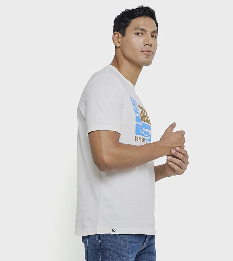 Ben Sherman  Ben Sherman Men's Crew Neck Short Sleeve Graphic T-Shirt for Men | Best Price UAE