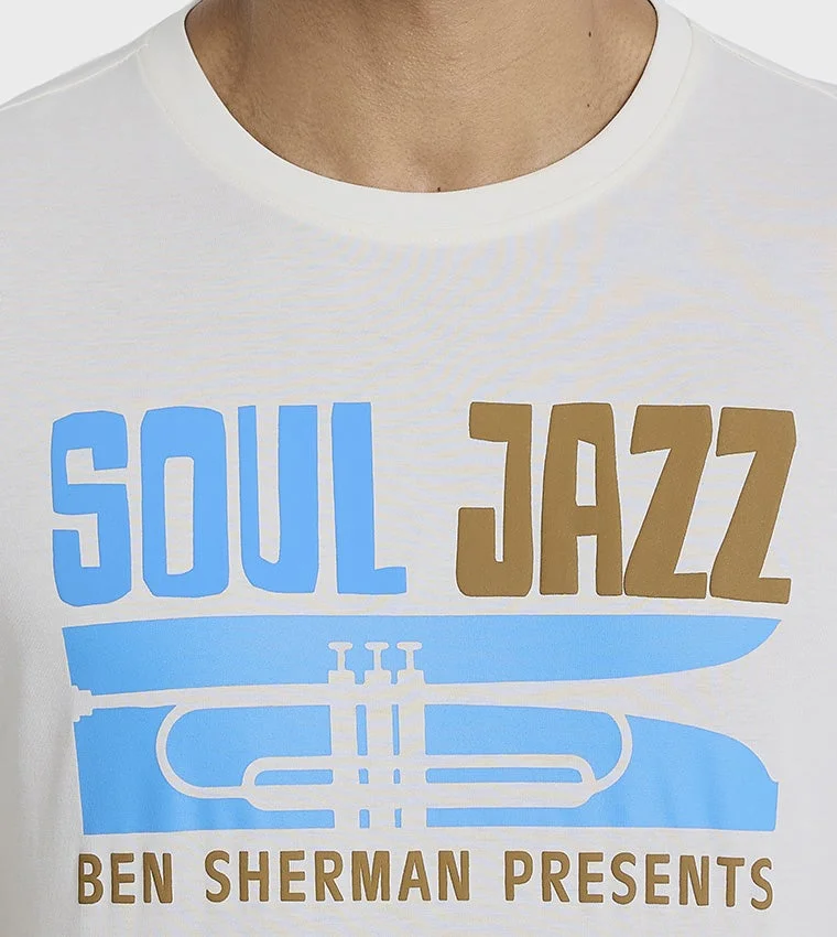 Ben Sherman  Ben Sherman Men's Crew Neck Short Sleeve Graphic T-Shirt for Men | Best Price UAE