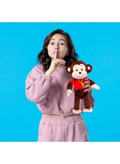 Webby Plush Adorable Smiling Monkey Soft Toys For Kids And Adult 35 Cm (Dark Brown)  - Image 3