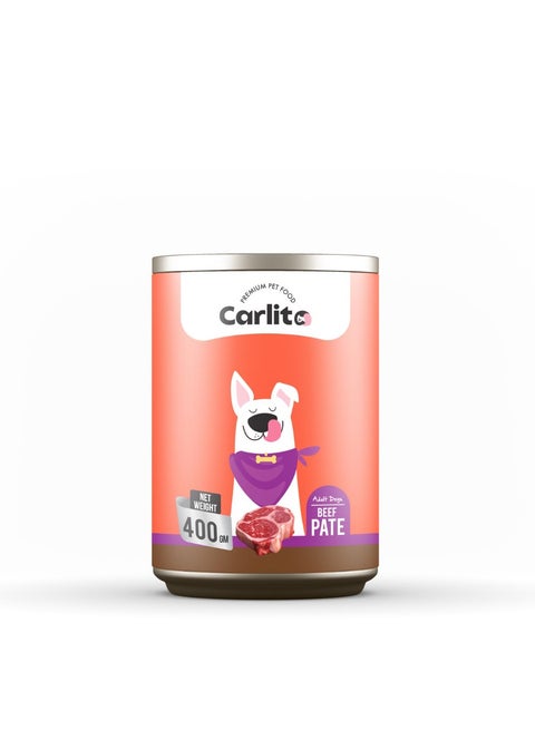 كارليتو طعام كلاب بالغة رطب معجون بطعم البيف 400 جرام