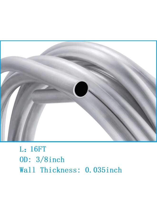 Generic 3/8 Fuel Line, 3003 Grade Aluminium Tubing for Brake Line, Metal Coiled Gas Line, Refrigeration (Material : 16FEET)  - Image 2