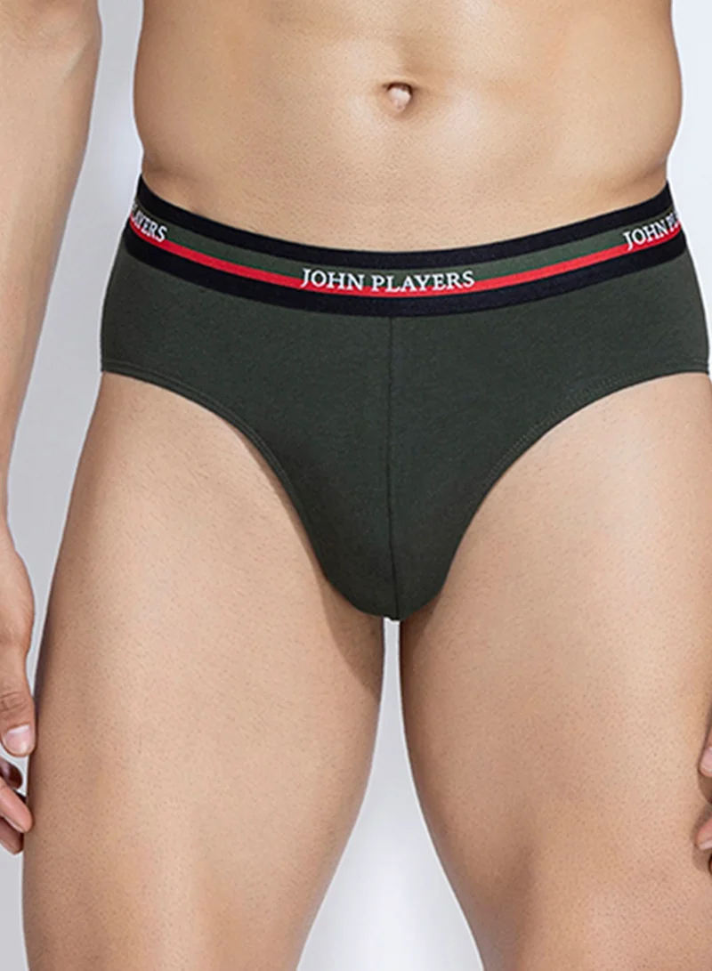 John Players John Players Pack of 2 Classic Cotton Briefs in Dark Green