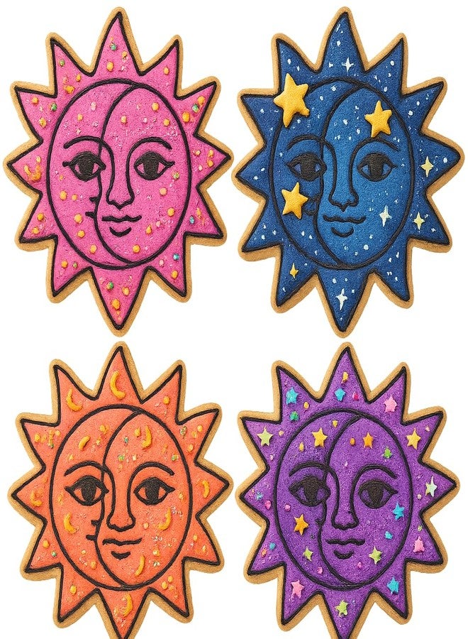 Mighty Gadget Celestial Sun and Moon Cookie Cutter & Stamp - 4x4" Heavenly Design for Lunar Celebrations (Random Color) - Image 3