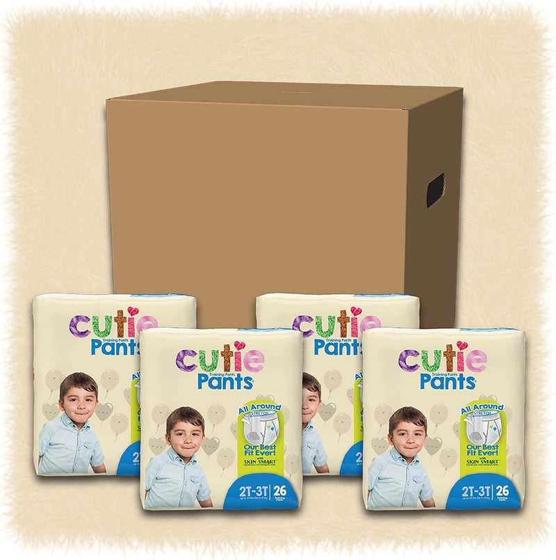 Cuties Training Pants, Boy, White/Blue, 26 Count (Pack of 4) - Image 3