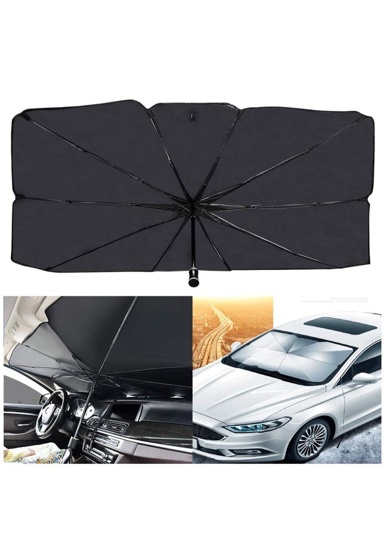 Car Windshield Sun Shade Umbrella,Foldable Car Sun Umbrella for Windshield Sun Protection Umbrella Front Sunscreen Visor Block UV Fits Most Vehicle Models - Image 1