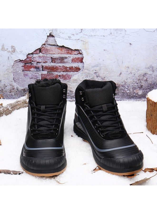 Ulogu Snow Boots men Waterproof Insulated Black Duck Boots Fur Lined Warm Ankle Booties Lightweight Comfortable Winter Walking Shoes Zapatos Botas Invierno Para hombres - Image 2