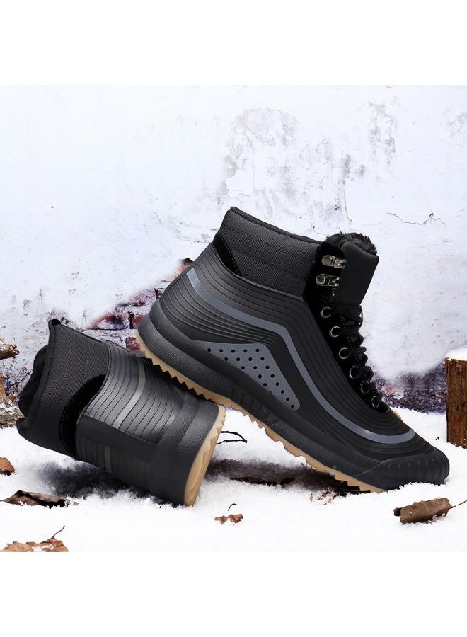 Ulogu Snow Boots men Waterproof Insulated Black Duck Boots Fur Lined Warm Ankle Booties Lightweight Comfortable Winter Walking Shoes Zapatos Botas Invierno Para hombres - Image 3