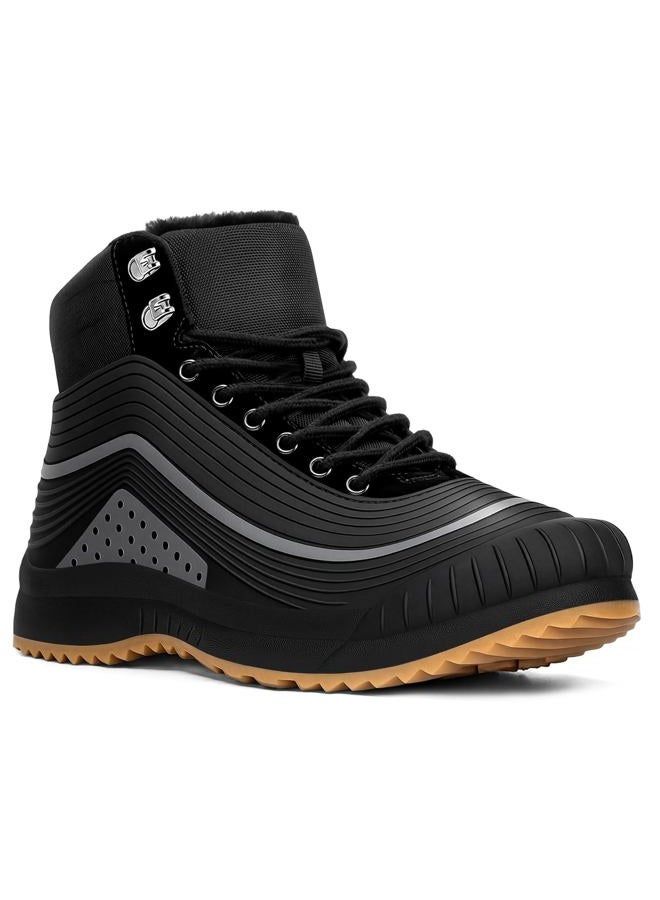 Ulogu Snow Boots men Waterproof Insulated Black Duck Boots Fur Lined Warm Ankle Booties Lightweight Comfortable Winter Walking Shoes Zapatos Botas Invierno Para hombres - Image 1