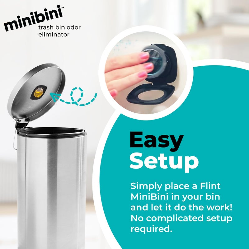 Flint MiniBini Odor Eliminating Device, 30 Day Kitchen, Bathroom, and Garbage Can Deodorizer with Fresh Lemon Scent - Image 3