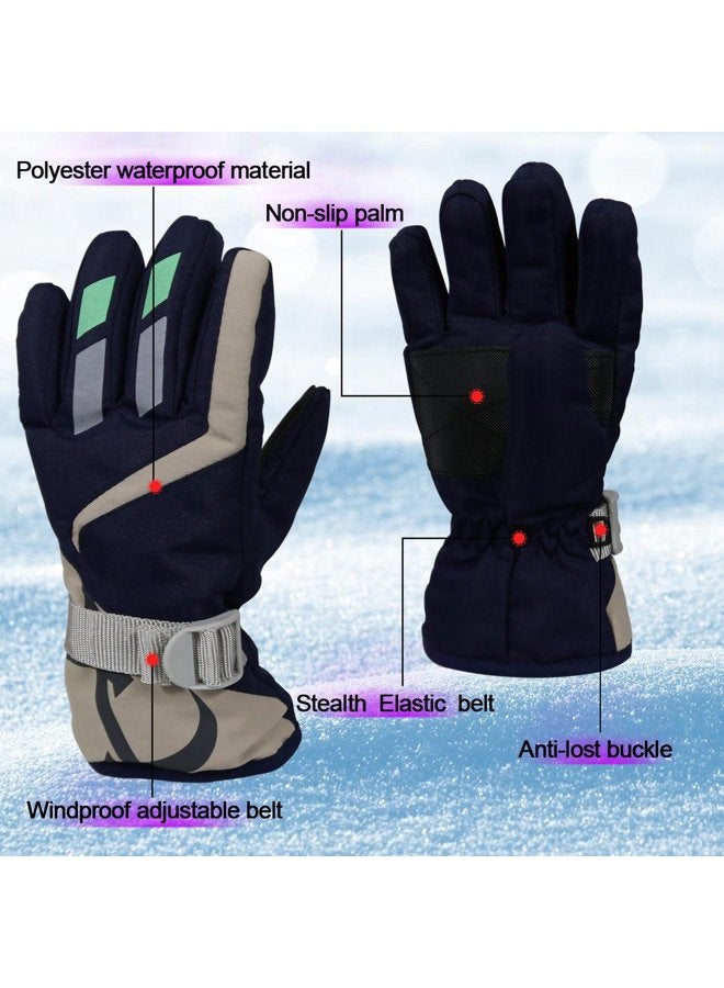 YR.Lover Children Ski Waterproof Gloves Winter Warm Outdoor Riding Thickening Gloves - Image 3