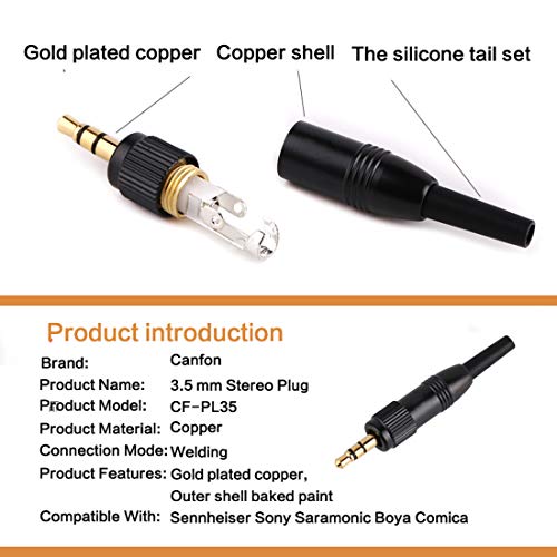 CANFON 3.5mm (1/8 Inch) TRS Male Screw Lock Stereo DIY Connector Audio Adapter Compatible with Sennheiser Sony Saramoinc BOYA Comica Lavalier Microphone（3mm） - Image 4