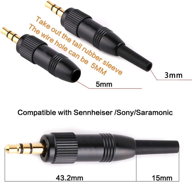CANFON 3.5mm (1/8 Inch) TRS Male Screw Lock Stereo DIY Connector Audio Adapter Compatible with Sennheiser Sony Saramoinc BOYA Comica Lavalier Microphone（3mm） - Image 3
