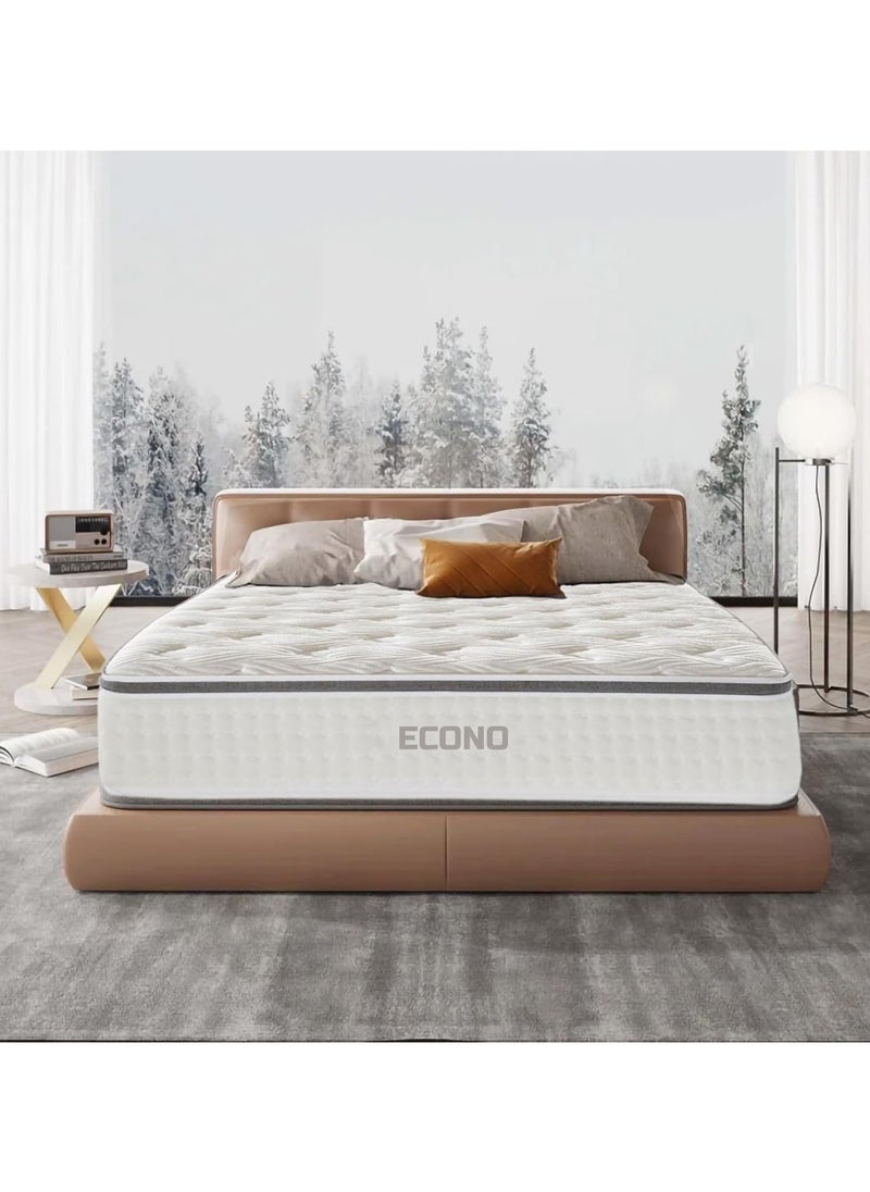 ECONO - King Size Memory Foam Mattress Medium Firm Natural Latex Double Bed Mattress 7 Zone Pocket Spring For Support And Pressure Relieve Ultra Comfort Mattress In A Box - Image 1