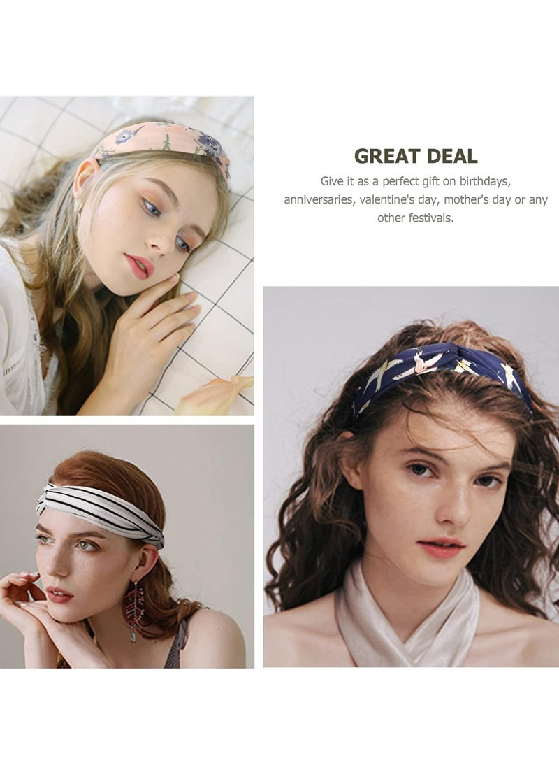 إسكدنيا 5 قطع عصابات رأس مرنة ذات عقدة ملتوية للنساء والفتيات، غير قابلة للانزلاق، بتصميم بوهو - Image 5