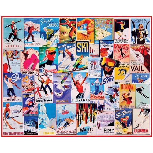 White Mountain Puzzles Ski Posters - 1000 Piece Jigsaw Puzzle - Image 1