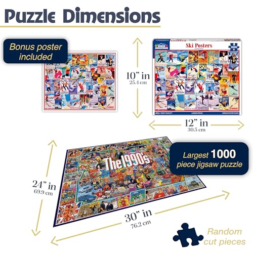 White Mountain Puzzles Ski Posters - 1000 Piece Jigsaw Puzzle - Image 3