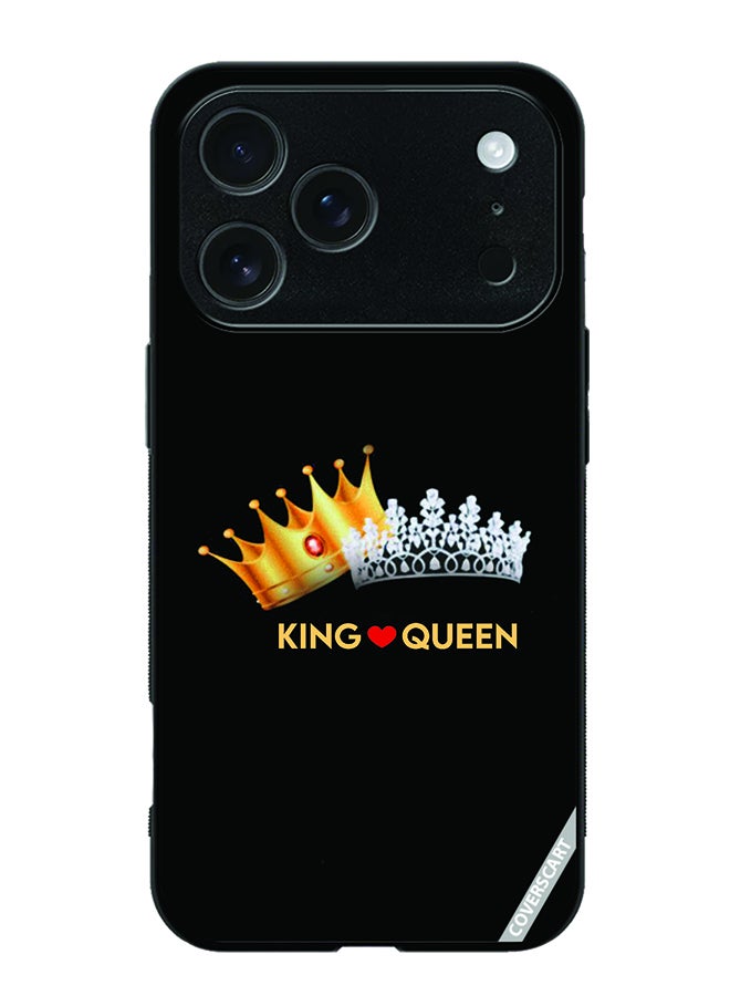 COVERSCART Protective Case Cover For Apple iPhone 17 Pro Max King Queen Design Black