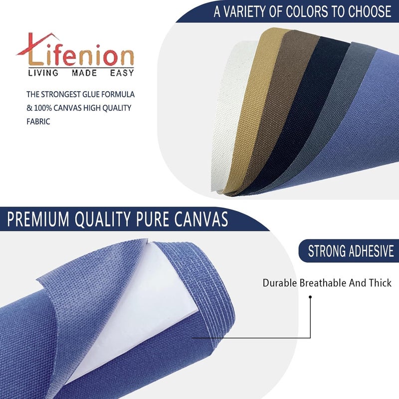 Lifenion Canvas Repair Patch, 17X79 Inch Strong Sticky Fabric Repair Tape, Self-Adhesive Fabric Patch for Sofas, Tote Bags, Clothing, Car Seats, Furniture (Black, 17X79 Inch) - Image 3