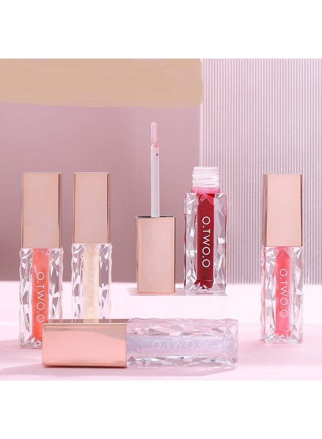 OTWOO O.TWO.O 5-Color Crystal Berry Lip Gloss – Glitter Jelly Shine & Lip Plumper (#3, FRESH ORANGE) - Image 1