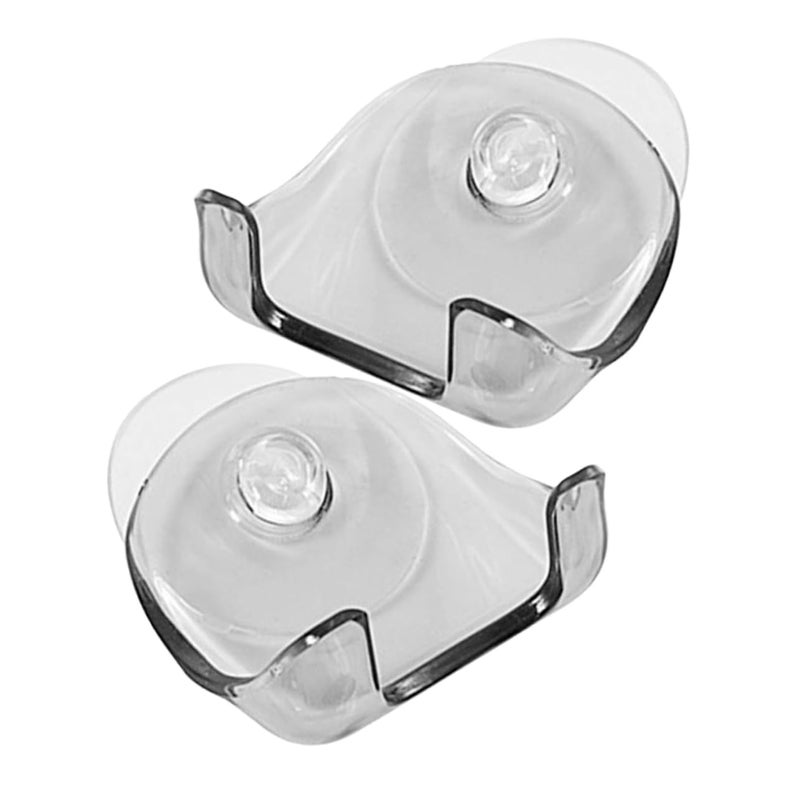 2Pcs Suction Cup Razor Holder Wall Mount Shower Storage Rack Portable Organizer - Image 2