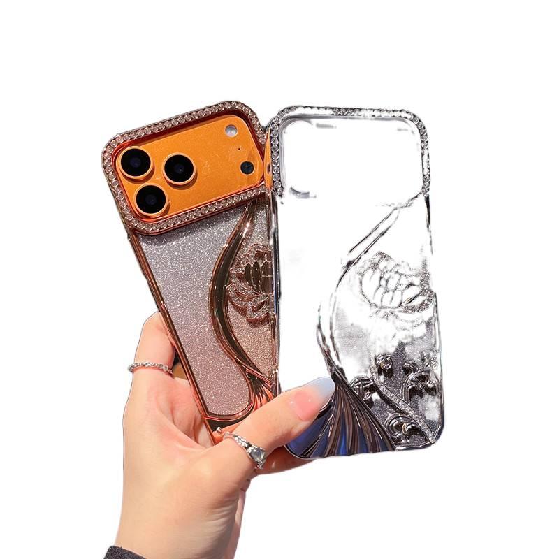 BB غطاء واقي بTPU لـ iPhone 15 / 15 Plus / 15 Pro / 15 Pro Max مع حماية من السقوط ونقش ماسي لامع مع مقاوم للصدمات مع لمسة نهائية مطلية بالكهرباء مع قبضة مضادة للانزلاق باللون Gradien. - Image 3