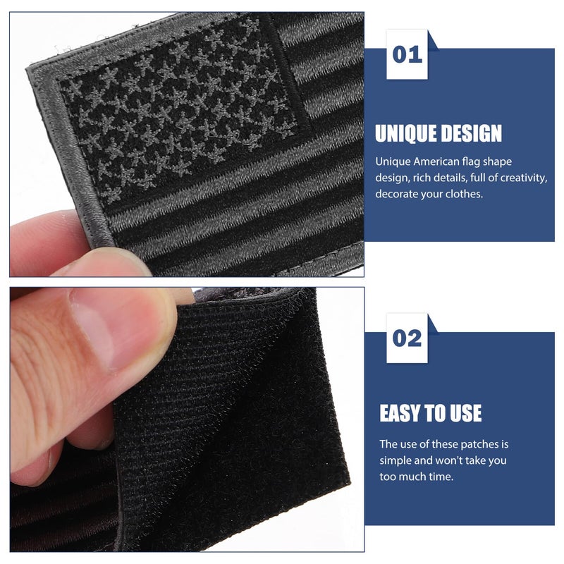 Tactical Hook Loop American Flag Arm Patches 2pcs Grey Outdoor Uniform Use - Image 4