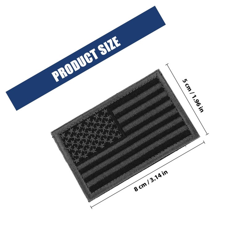 Tactical Hook Loop American Flag Arm Patches 2pcs Grey Outdoor Uniform Use - Image 3