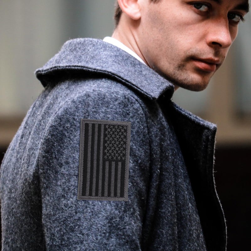 Tactical Hook Loop American Flag Arm Patches 2pcs Grey Outdoor Uniform Use - Image 5