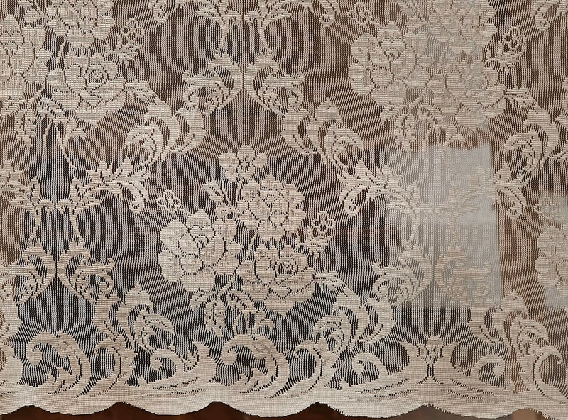 LinenZone Linen Oval Tablecloth for Rustic Vintage Decor - Sheer Lace Works Great as Wedding, Thanksgiving or Christmas Tablecloth (Mia Oval 84, Linen) - Image 4
