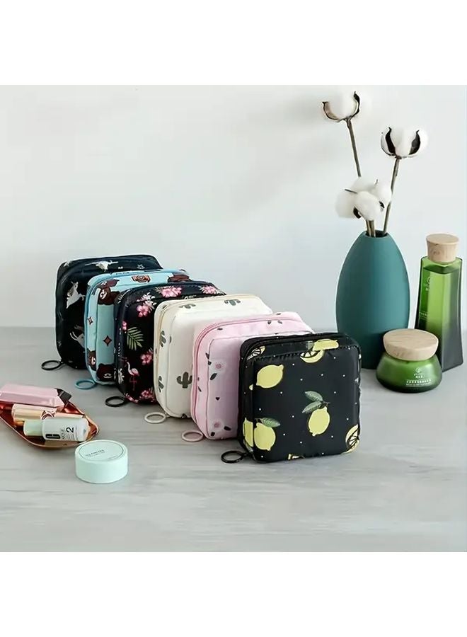 Little Flower Pastel Makeup Toiletry Organizer Bag Reusable Travel Cosmetic Case - Image 2