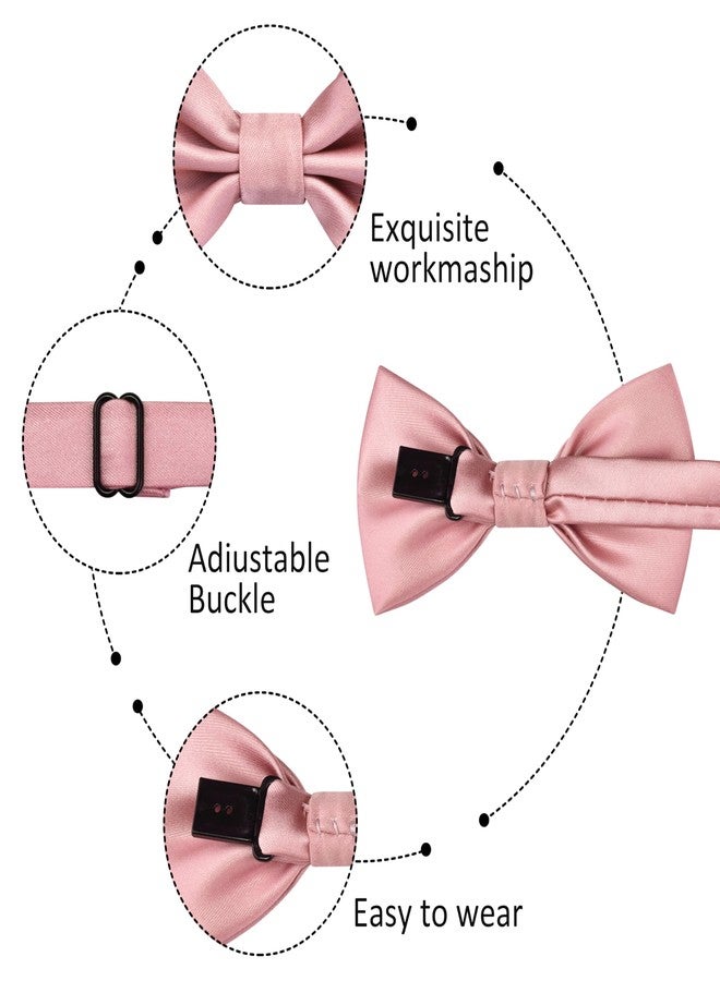 Branduce Bow Ties for Boys Pre Tied Toddler Bow Tie Adjustable Kids Bowties for Wedding Party, Dusty Pink, general - Image 4