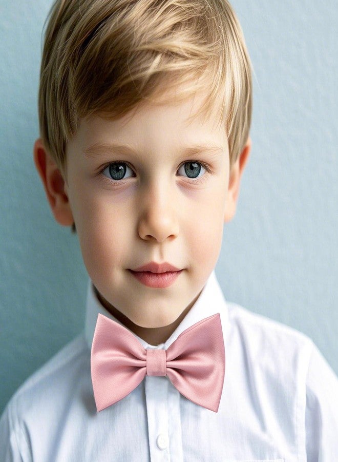 Branduce Bow Ties for Boys Pre Tied Toddler Bow Tie Adjustable Kids Bowties for Wedding Party, Dusty Pink, general - Image 2