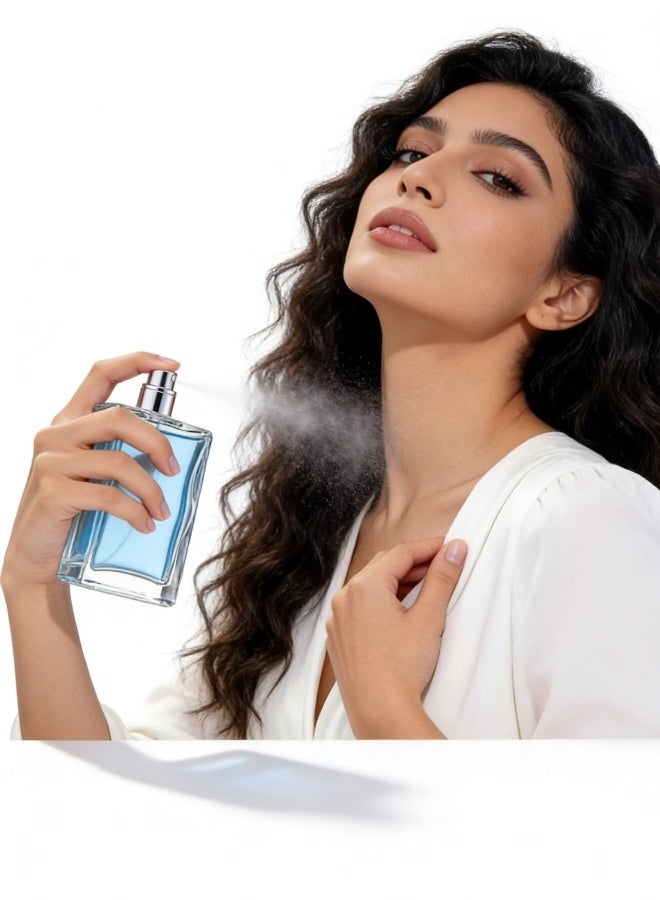 زجاجة عطر زجاجية فارغة قابلة لإعادة التعبئة بحجم 50 مل، مع رذاذ عطر، مجموعة زجاجات صغيرة محمولة شفافة - Image 4