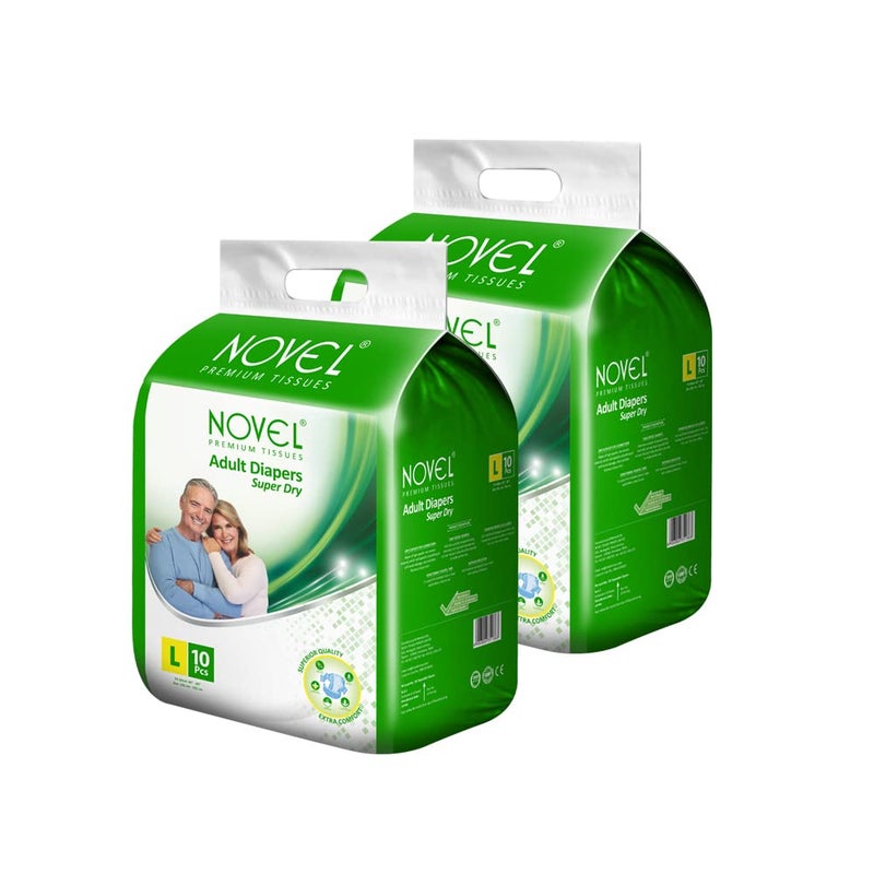 NOVEL Adult Diaper - Large (Pack of 2) Adult Diapers - L (20 Pieces) - Image 5