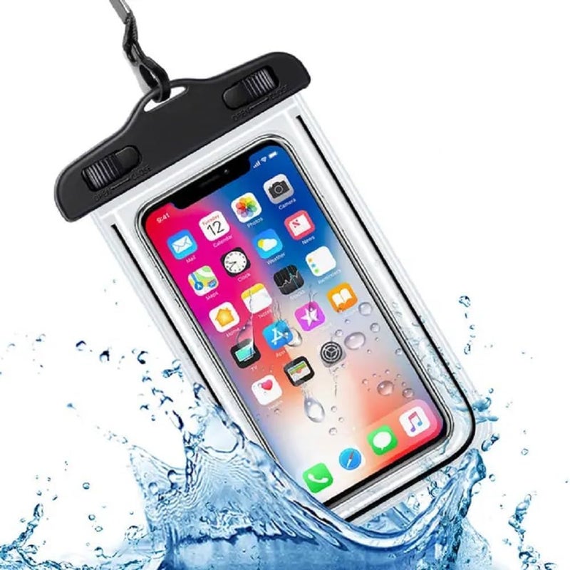 BeFall Waterproof Phone Pouch, rain Mobile Cover, Universal Waterproof Phone Case, Underwater Dry Bag for Mobile, Cash, documents, Water Proof Bag for Beach Boating Swimming Water Park (BlackSingle) - Image 1