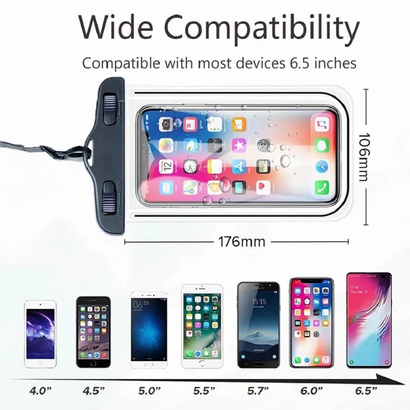 BeFall Waterproof Phone Pouch, rain Mobile Cover, Universal Waterproof Phone Case, Underwater Dry Bag for Mobile, Cash, documents, Water Proof Bag for Beach Boating Swimming Water Park (BlackSingle) - Image 4