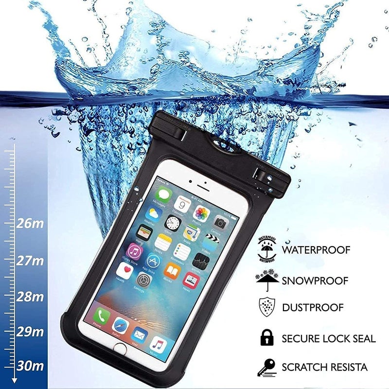 BeFall Waterproof Phone Pouch, rain Mobile Cover, Universal Waterproof Phone Case, Underwater Dry Bag for Mobile, Cash, documents, Water Proof Bag for Beach Boating Swimming Water Park (BlackSingle) - Image 5